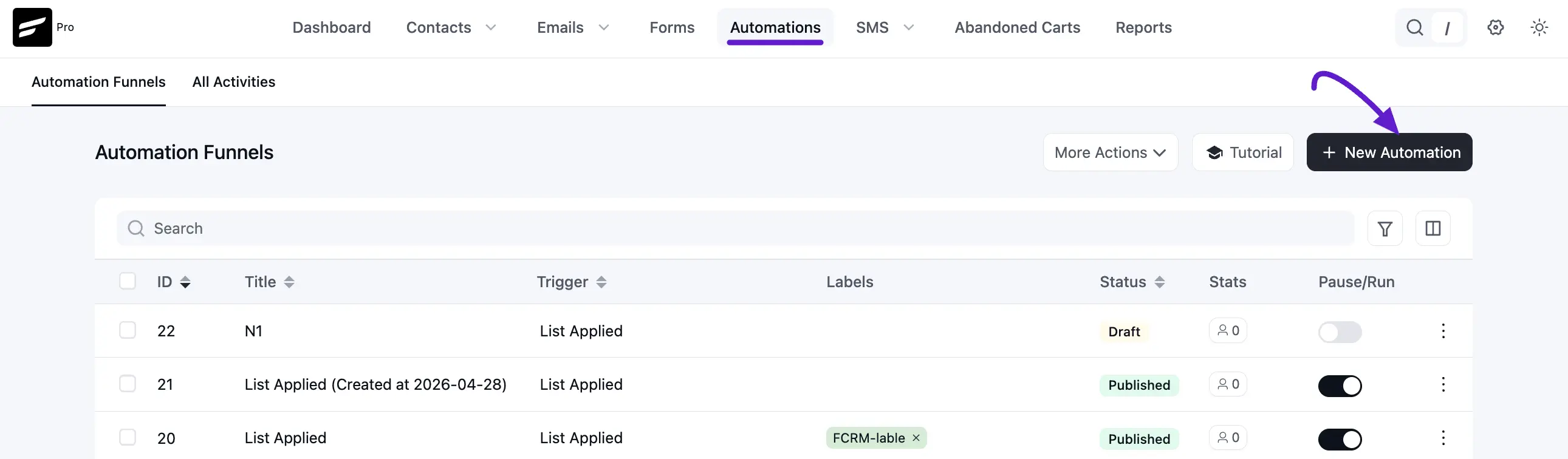 automation funnels fluentcrm abandon 1