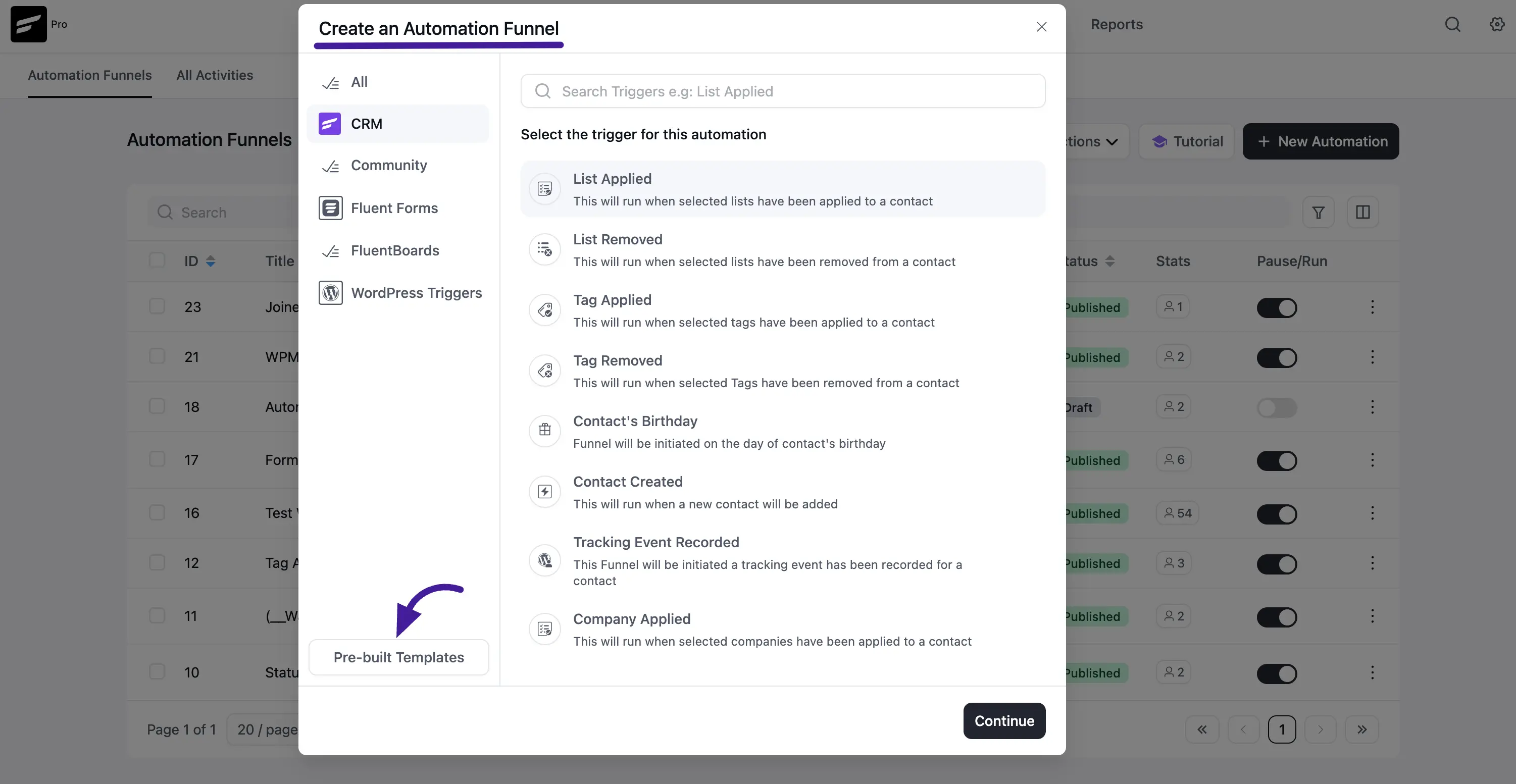 create from scratch option