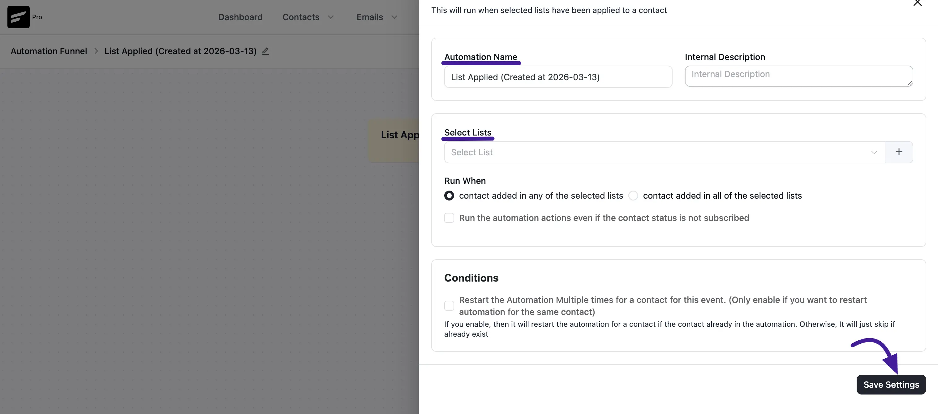 choose trigger for automation