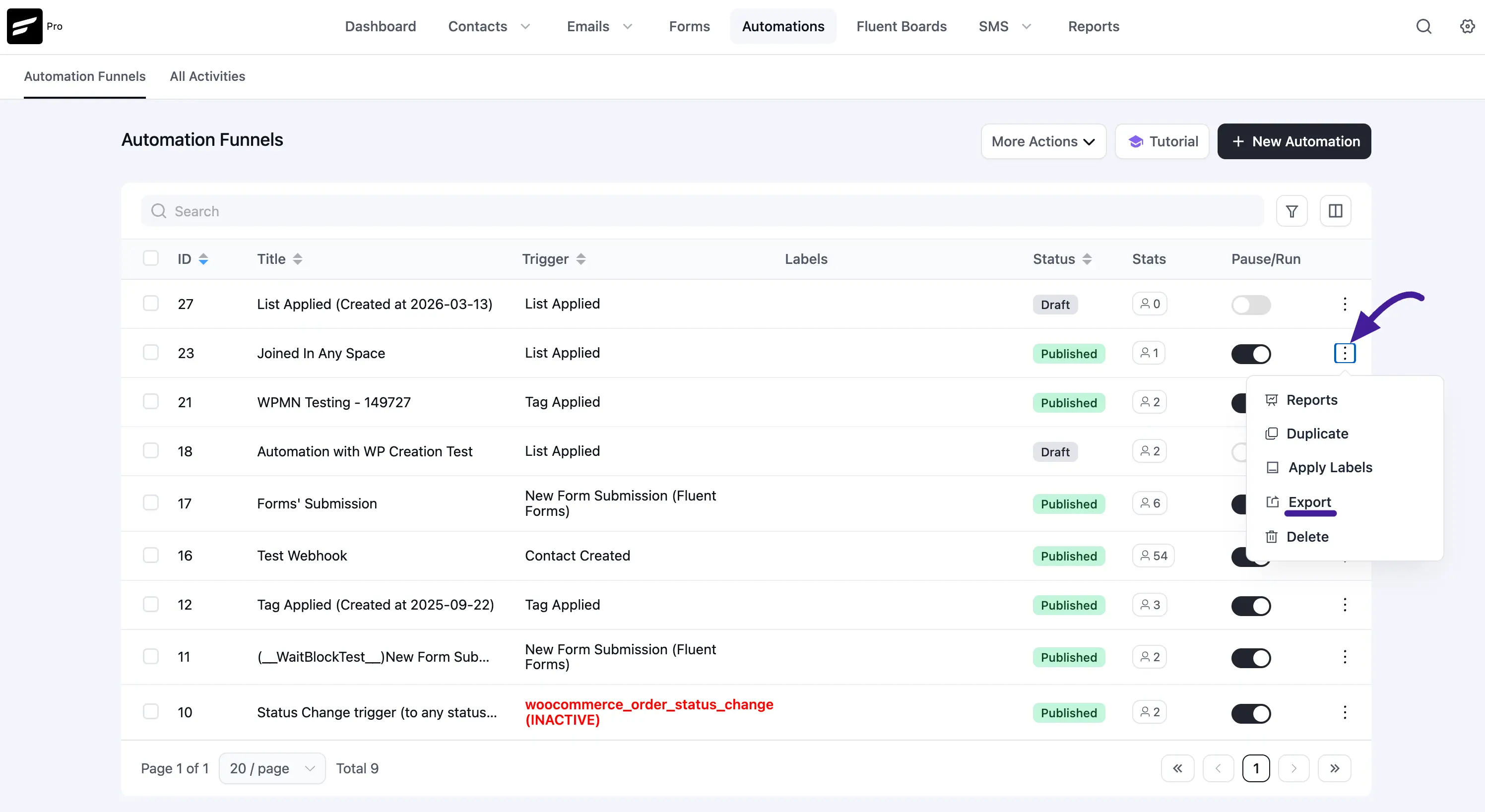 Export Automation