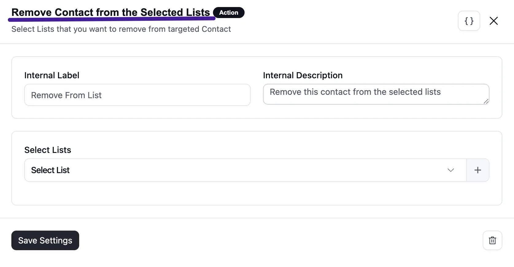 Remove list