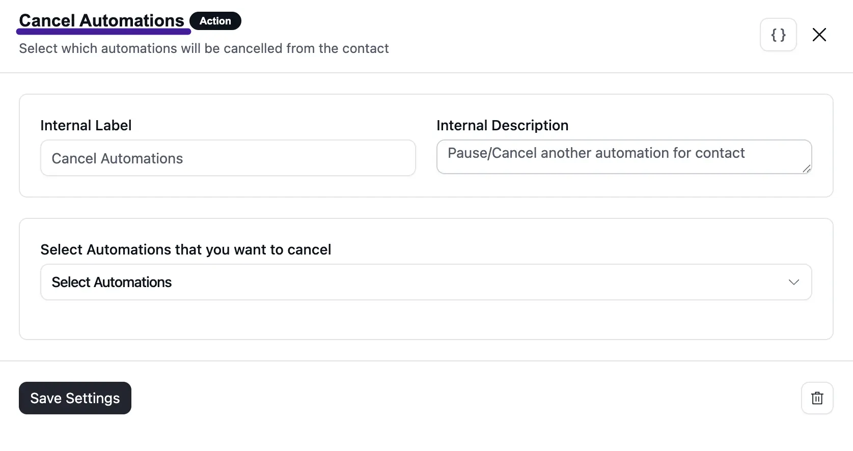 Cancel automations