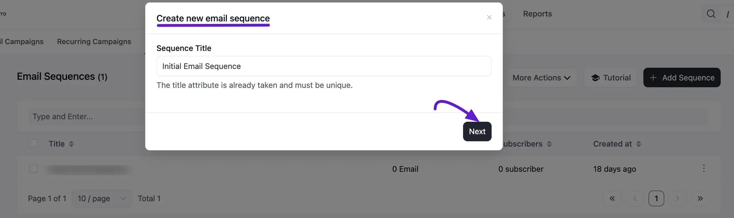 crm sequence name