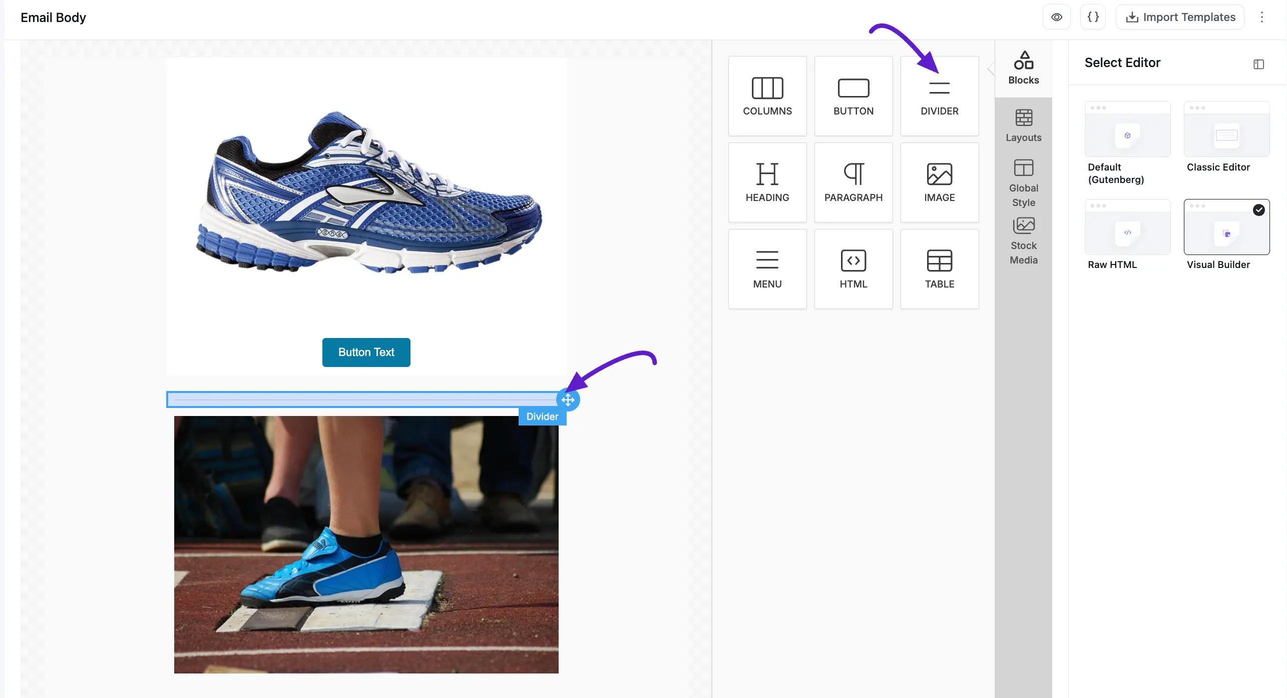 fluent crm visual builder divider