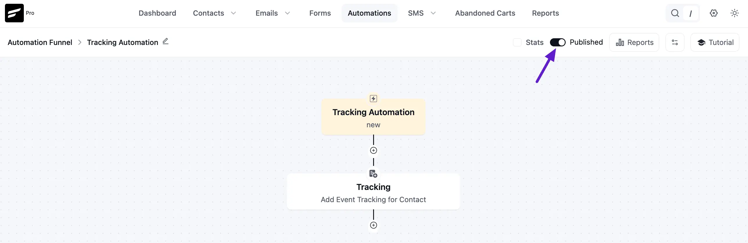 Tracking Automation Enable