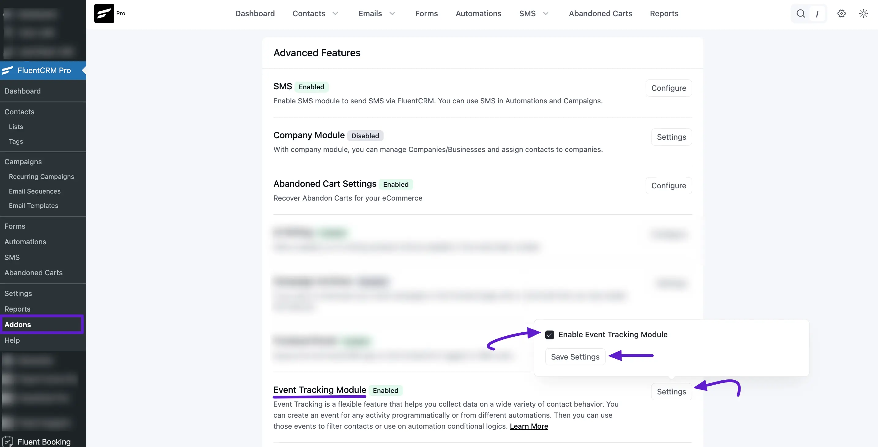 Event Tracking Module