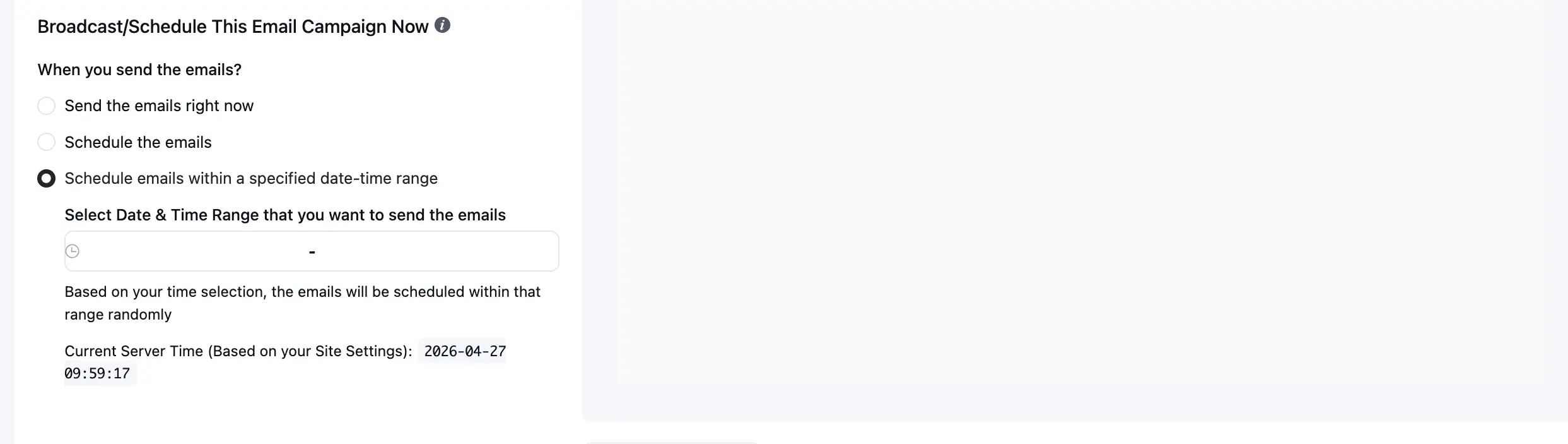 schedule the emails