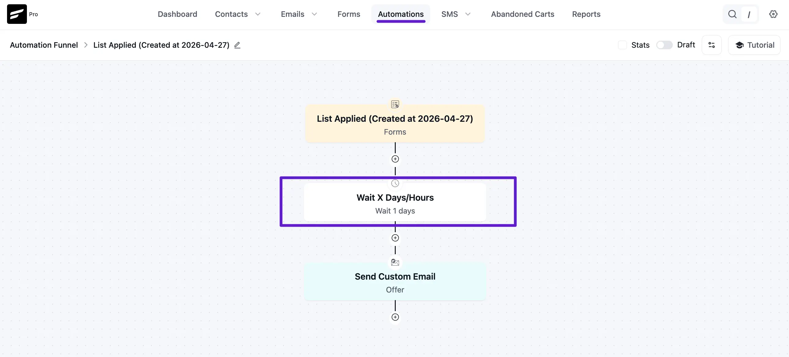 crm automation wait