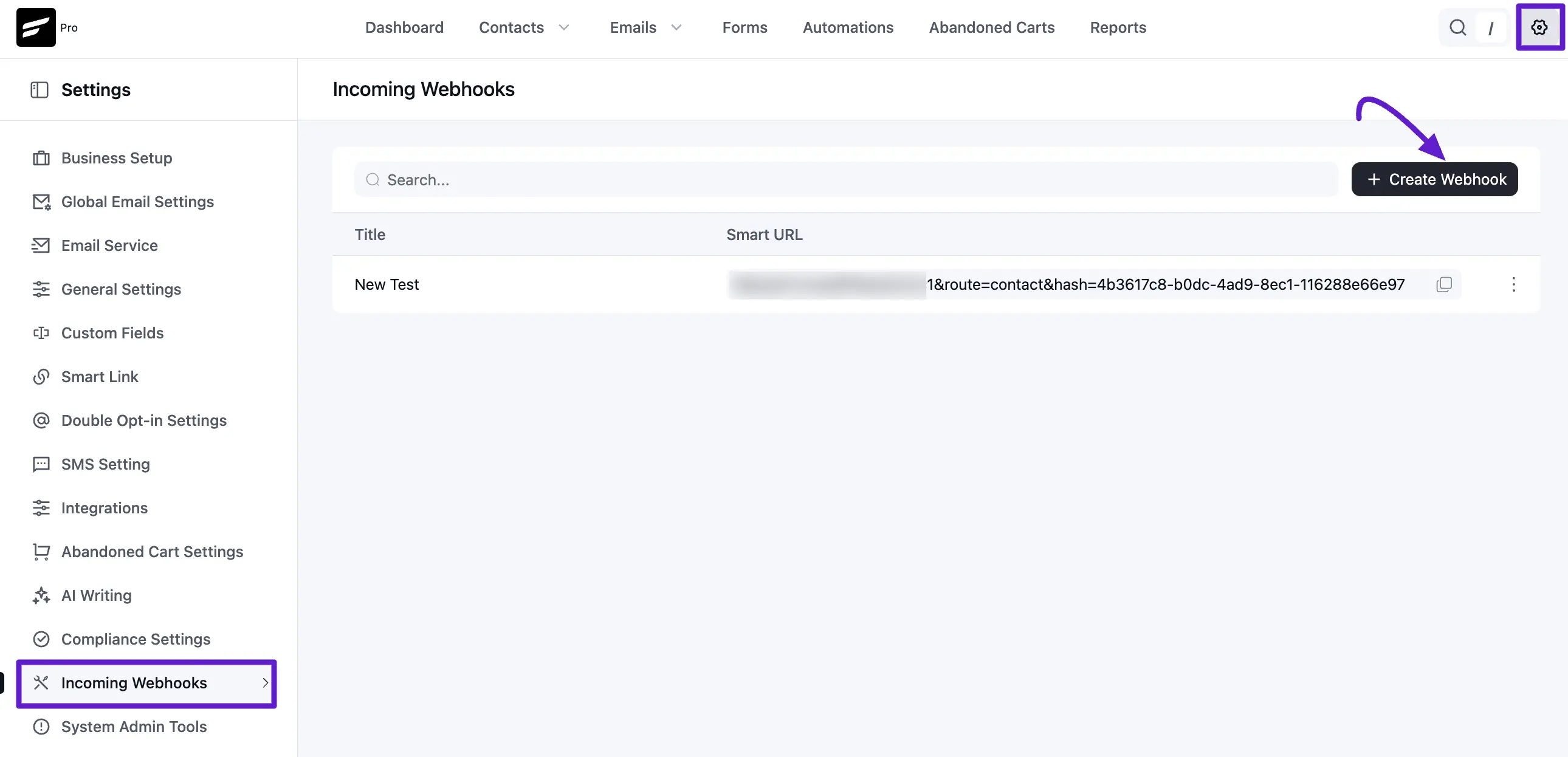 Create Webhook