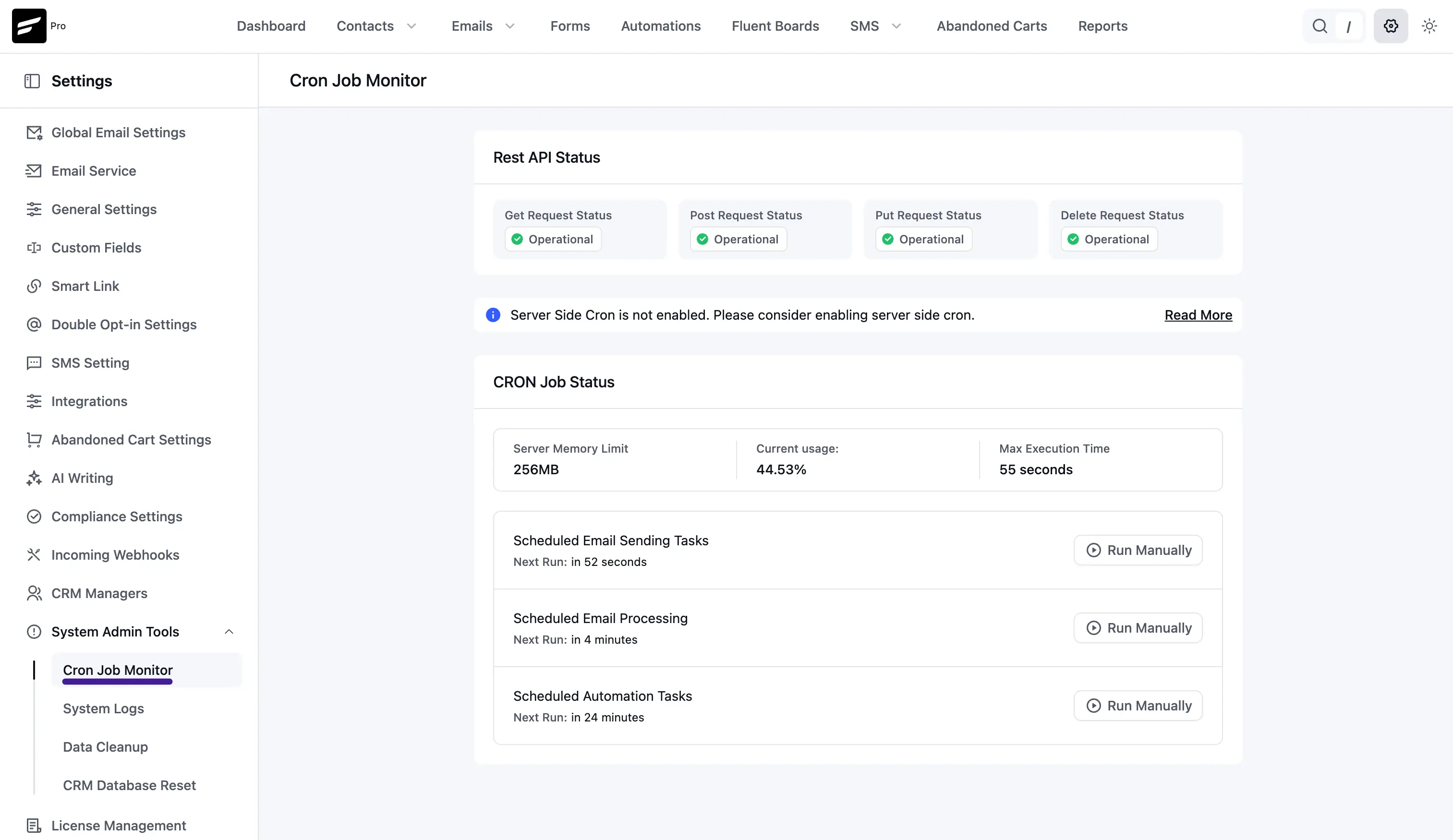 crm tools cron job