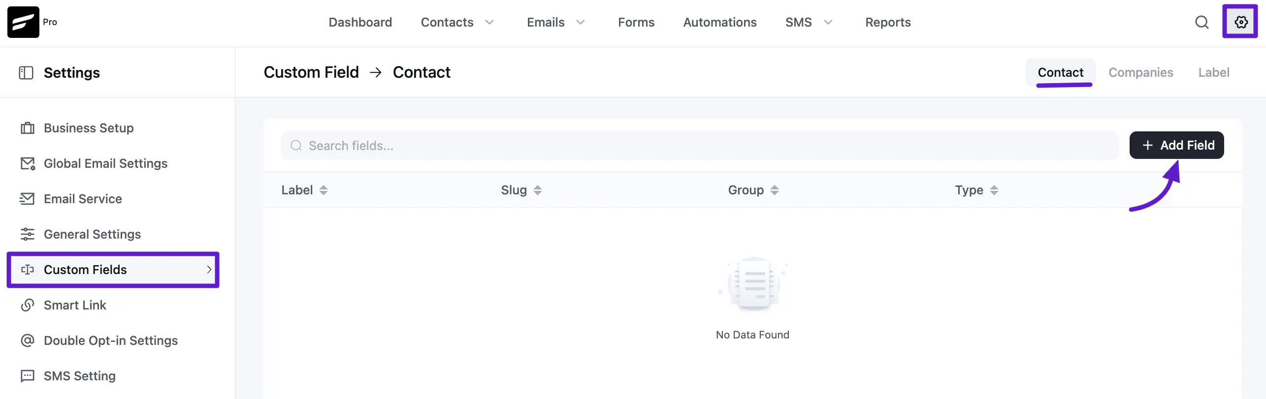FluentCRM Custom Contact Fields