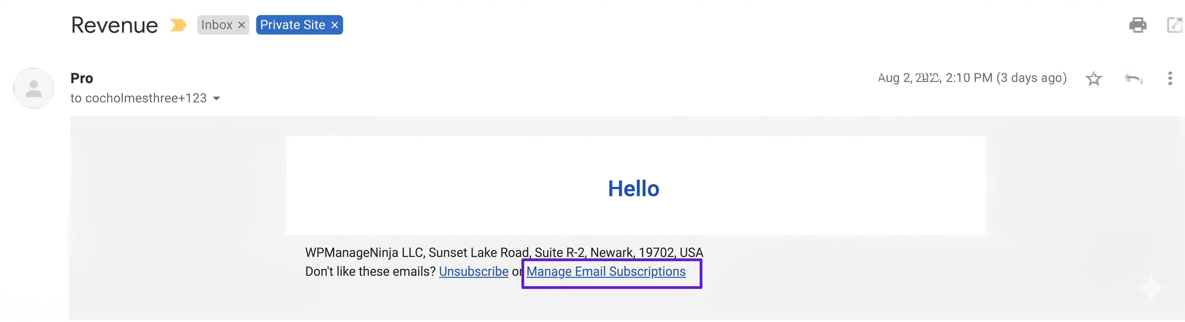 crm email settings manage subscriptions email