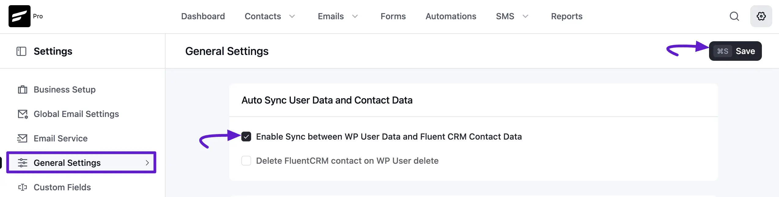 crm general autosync