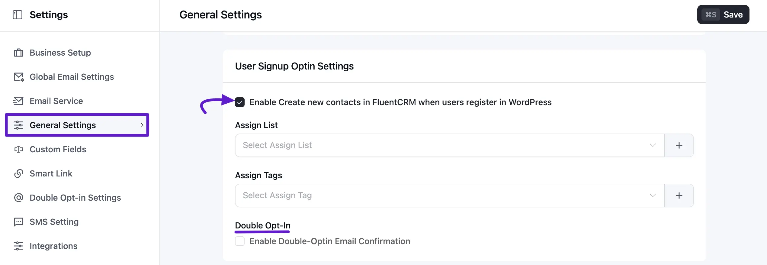 crm general optin
