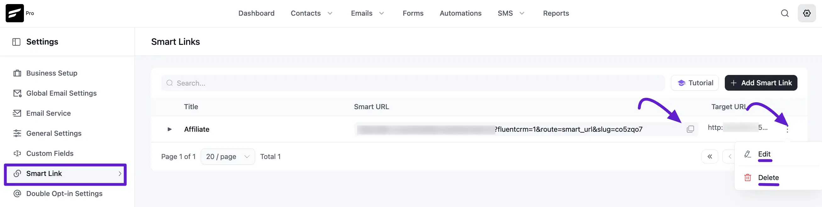 settings fluentcrm link copy 1