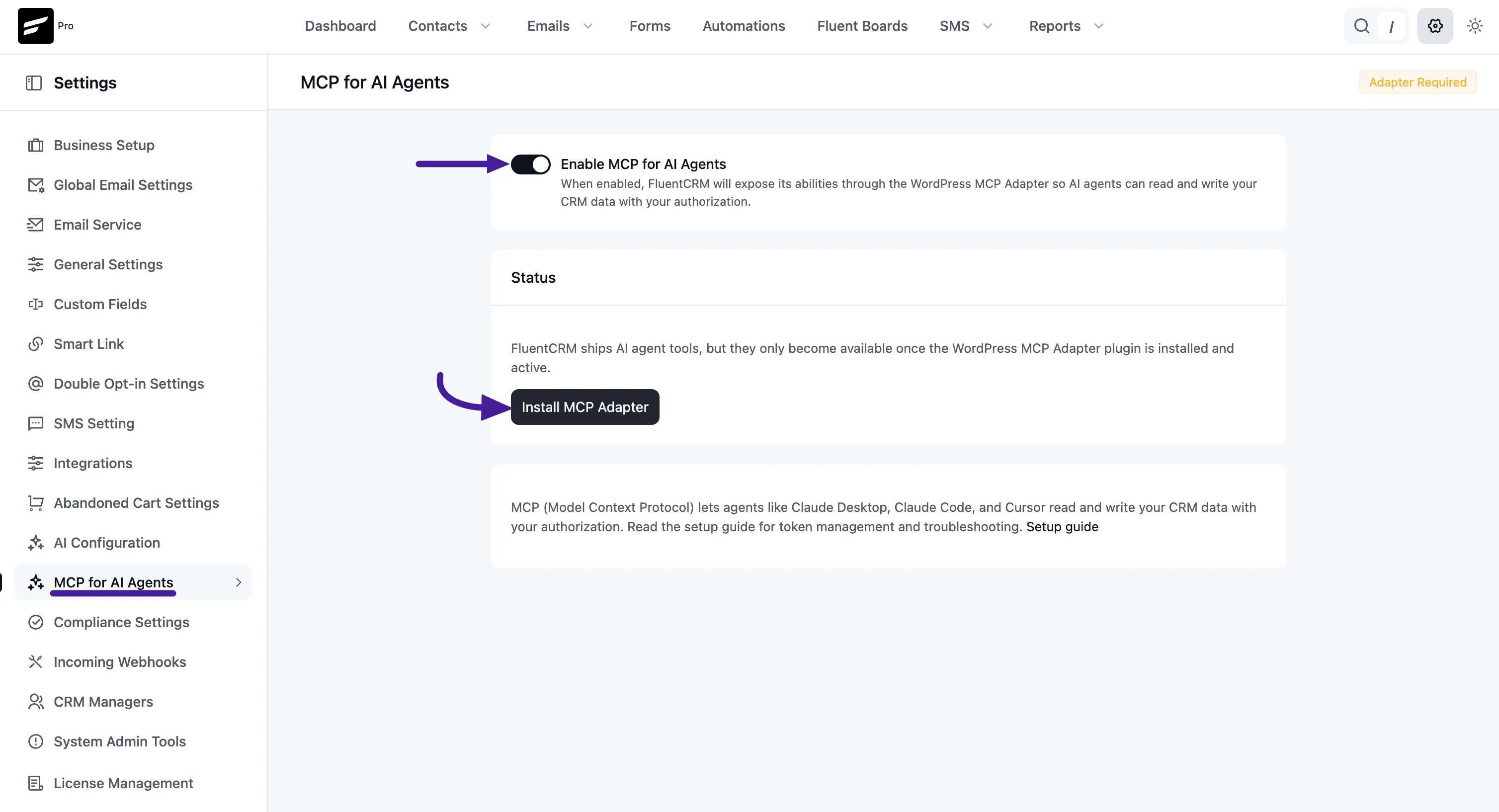 MCP for AI Agents — Adapter Required state