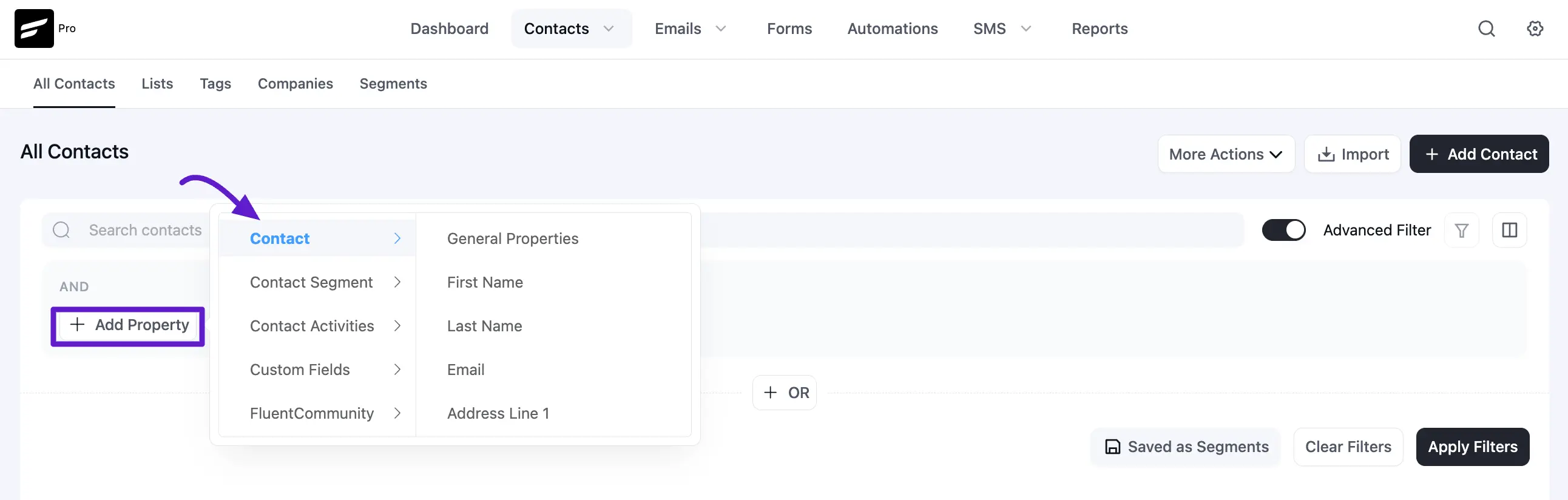 contacts fluentcrm 1 1