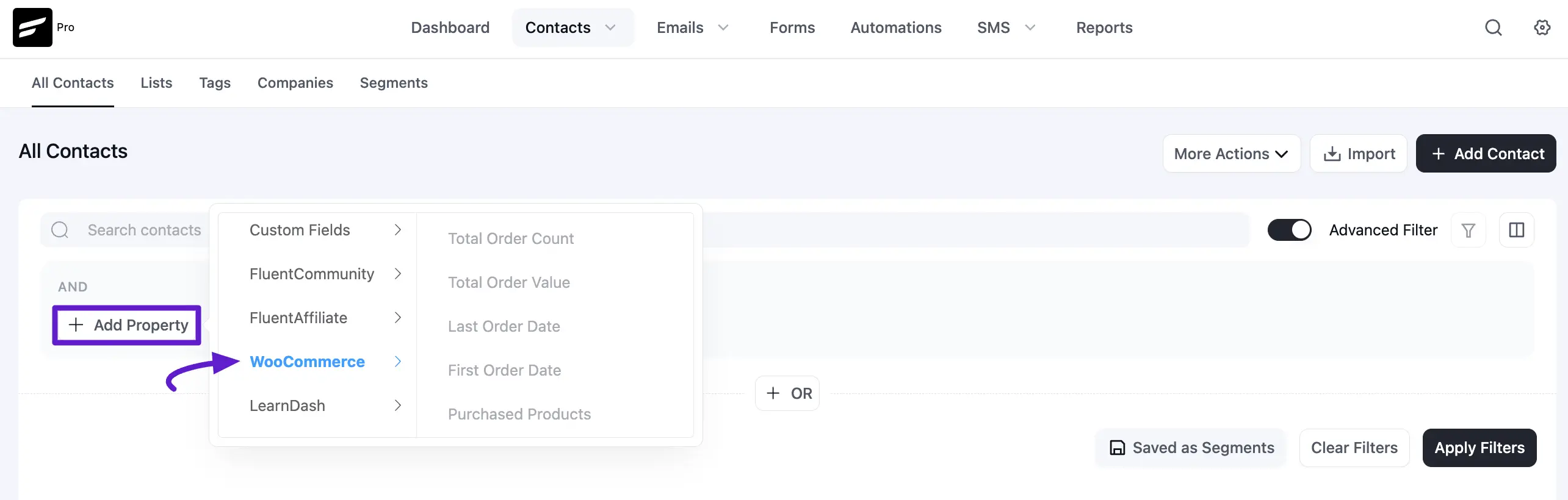 contacts fluentcrm