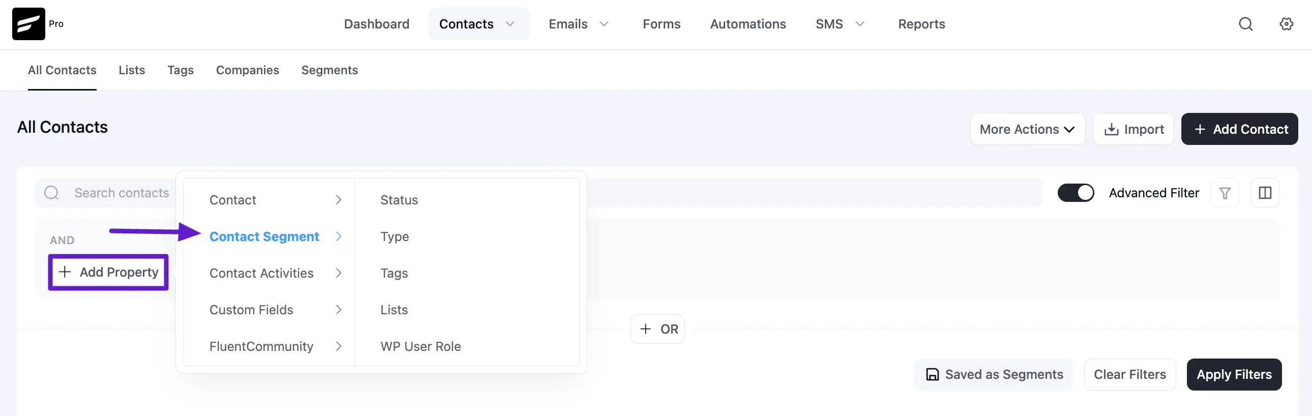 contacts segment