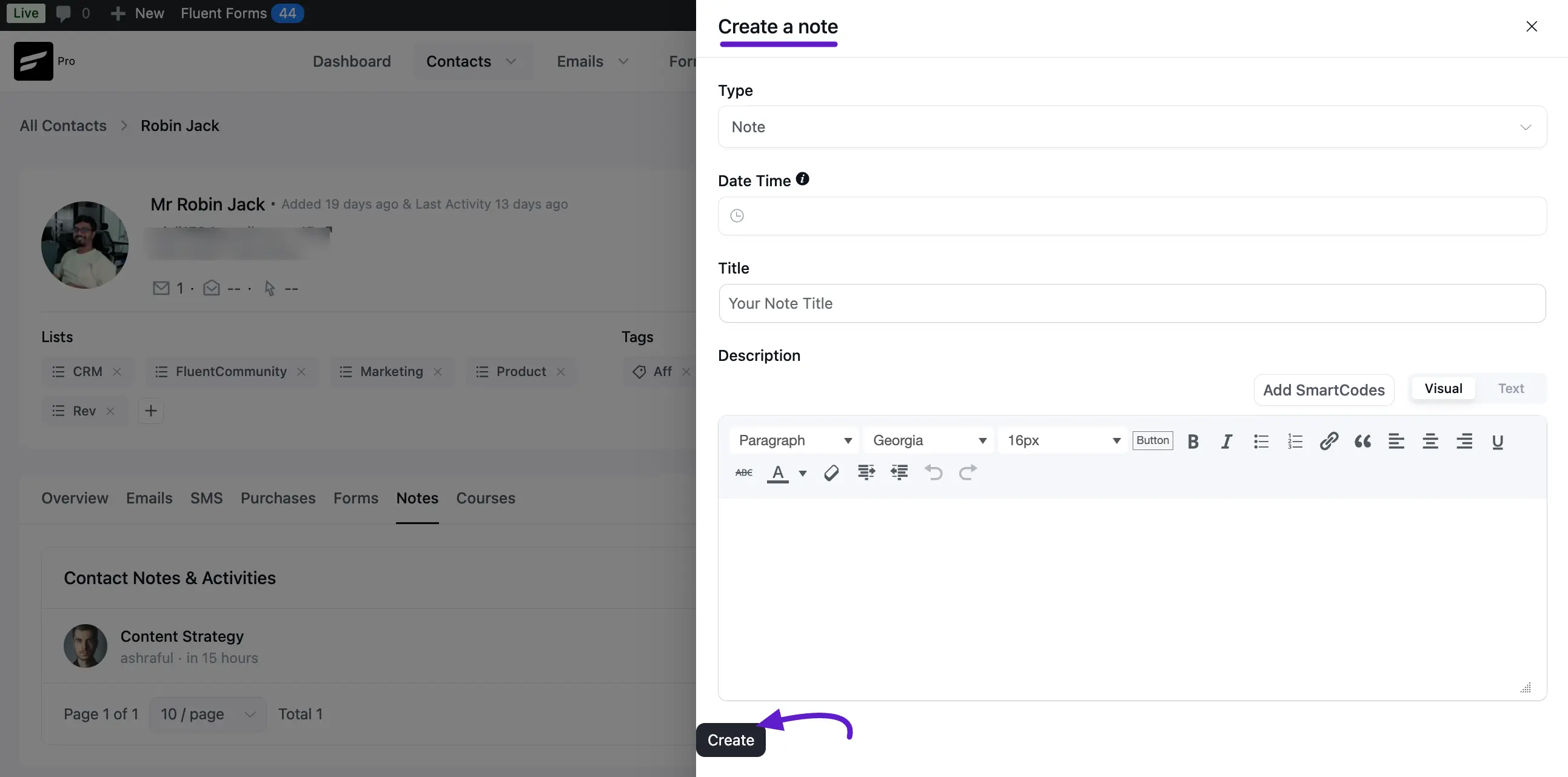 Create a Note