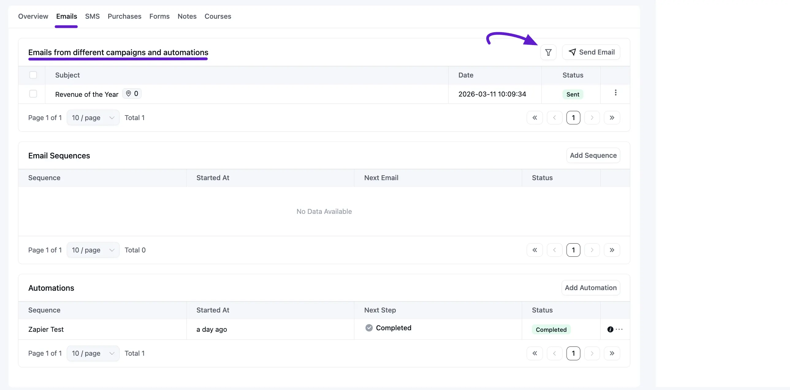 email contact fluentcrm