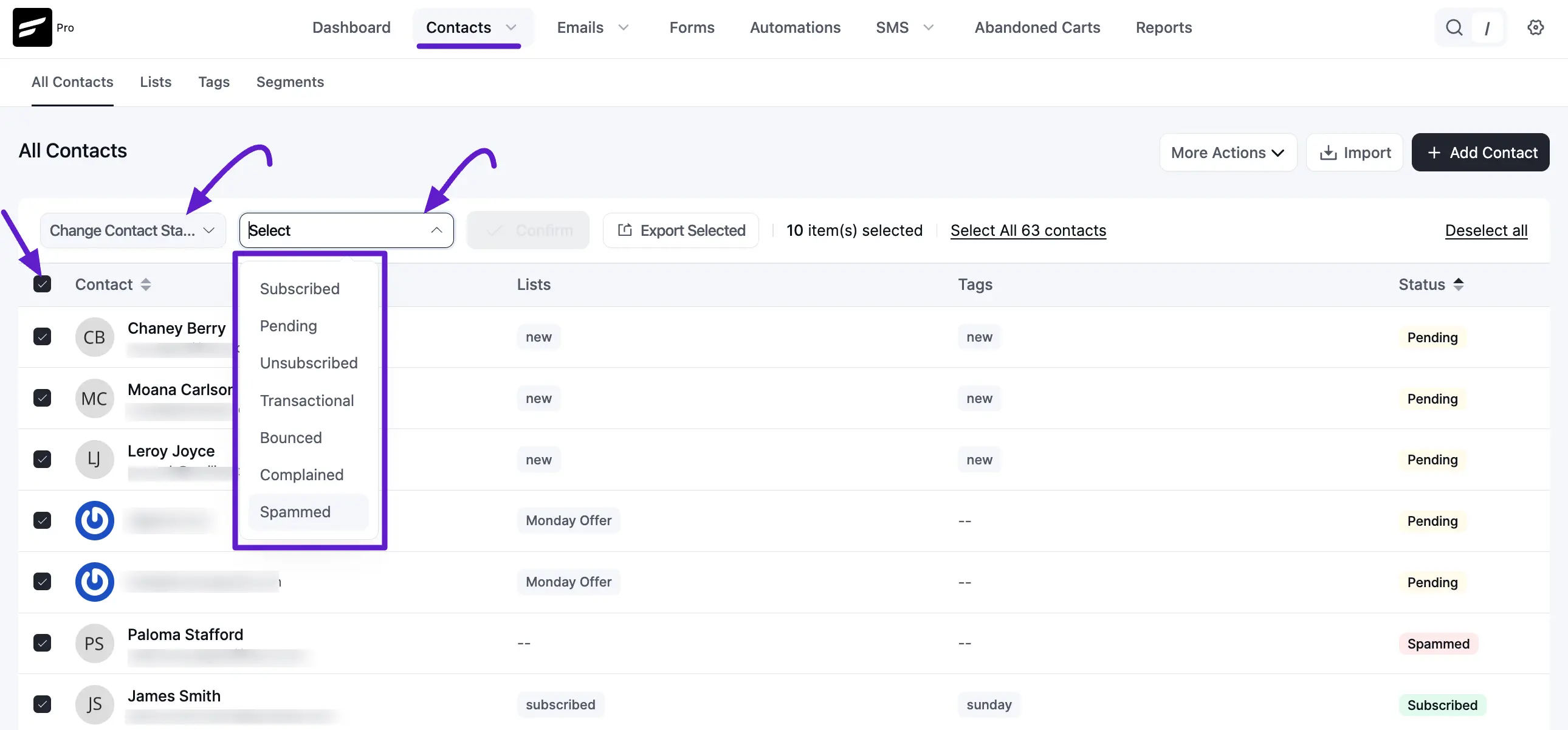Contact Status