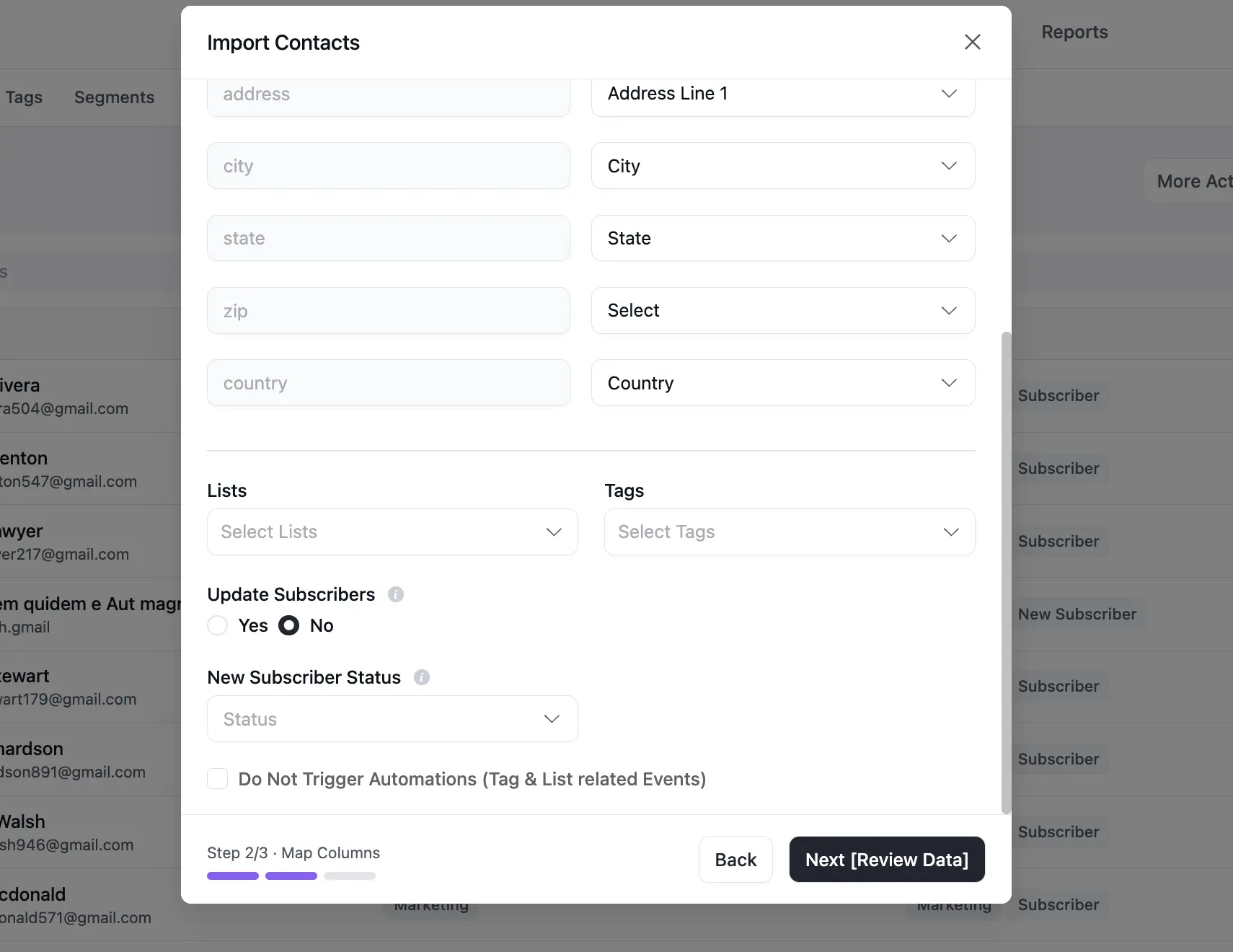 contacts fluentcrm 3 3