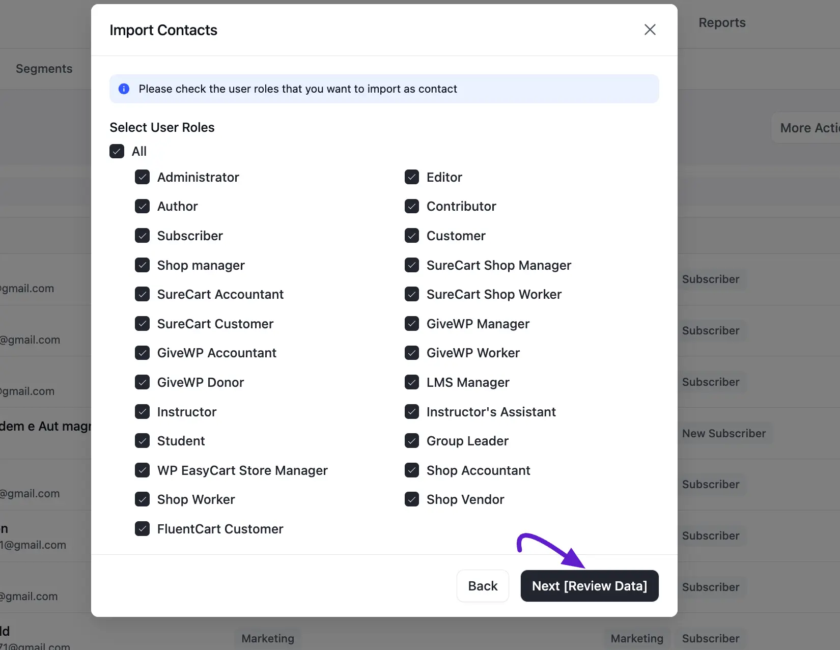 contacts fluentcrm 4 2