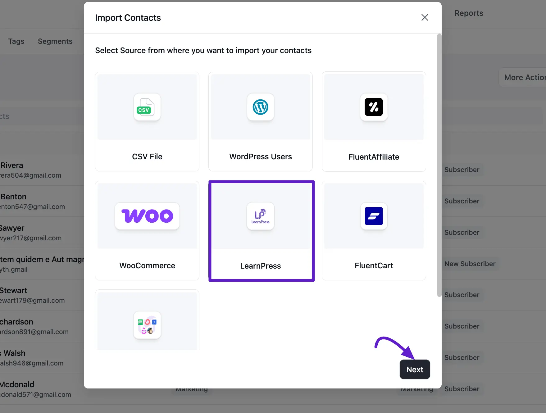 learnpress import page 1