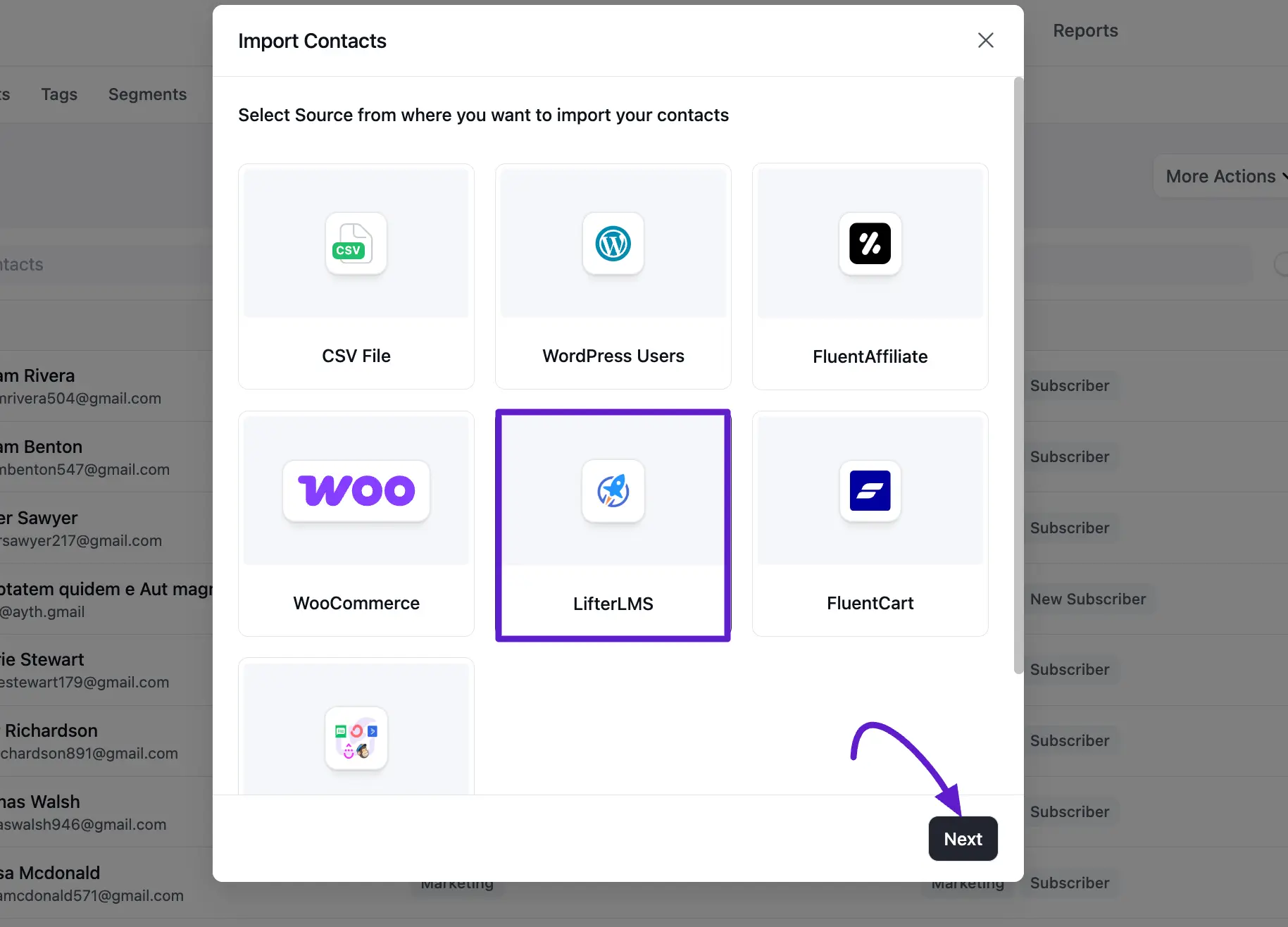 lifterlms import crm