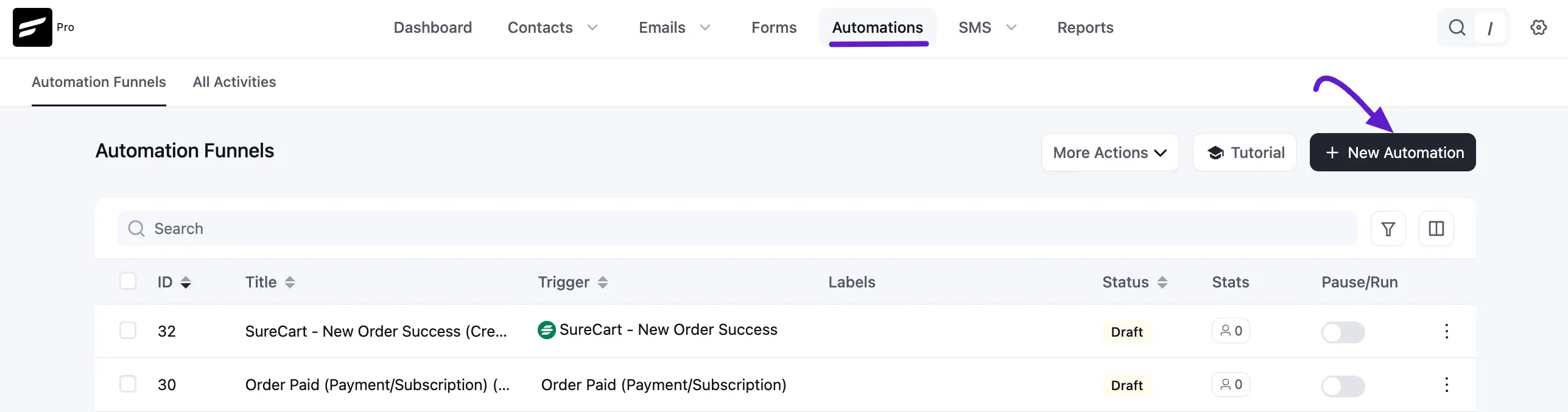 New Automation