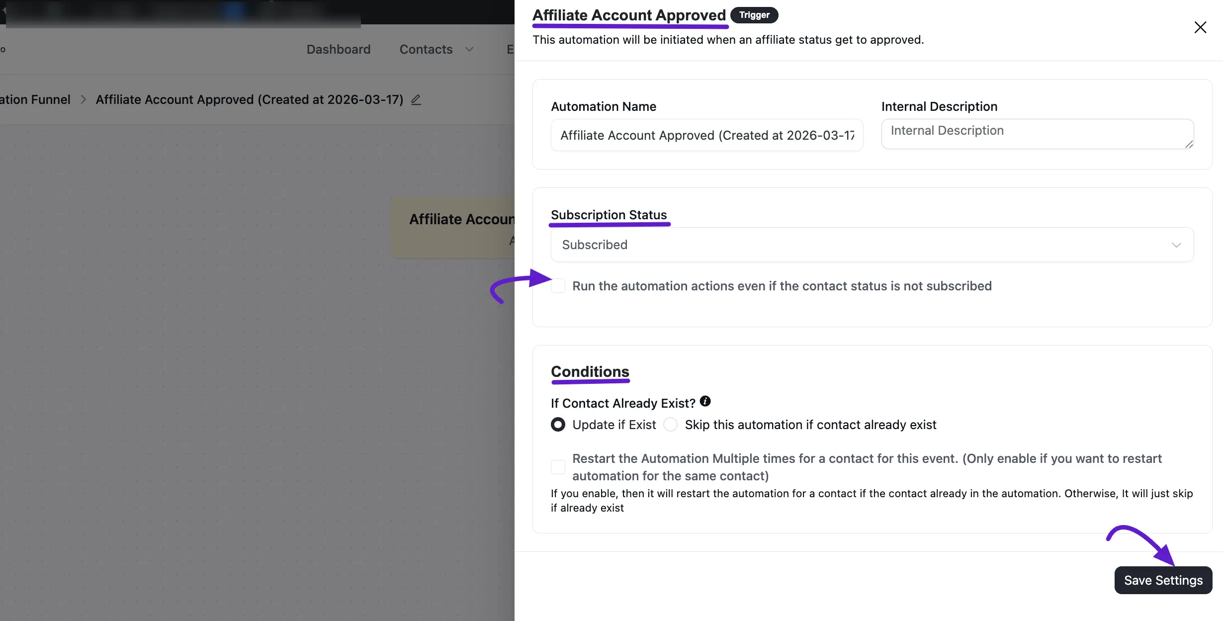 affiliate account approved automation 04