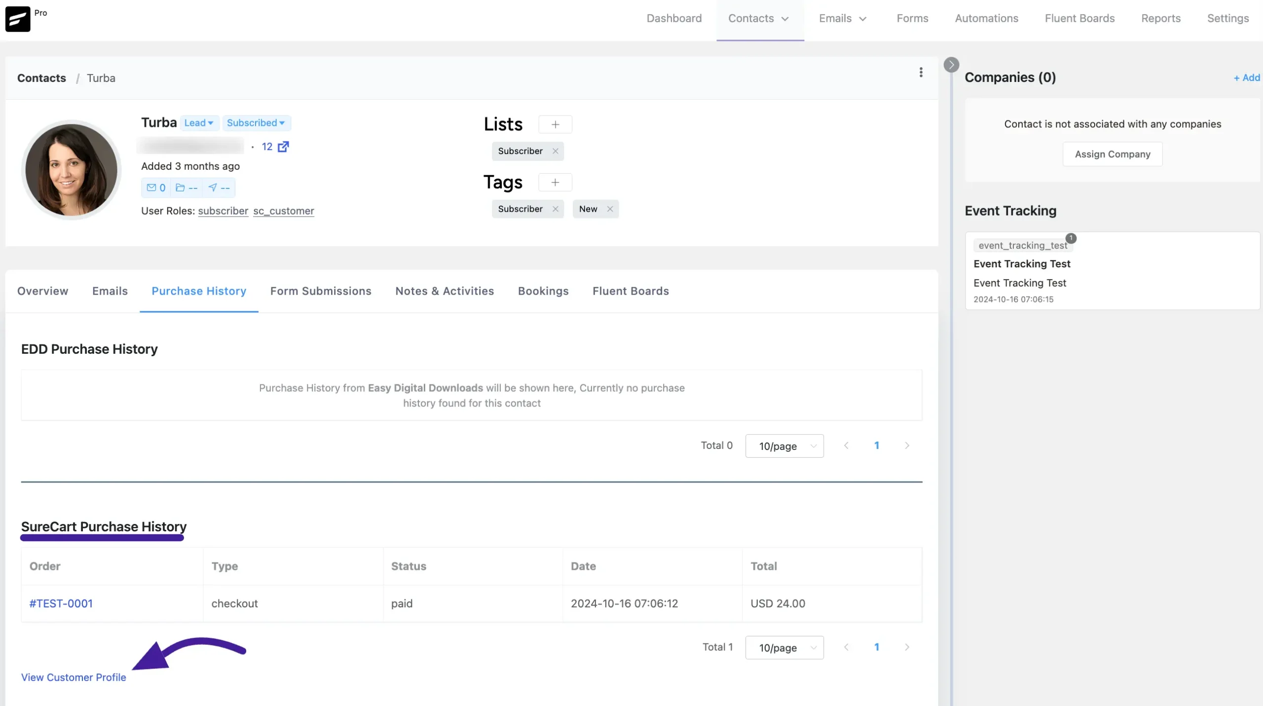 view custom profile