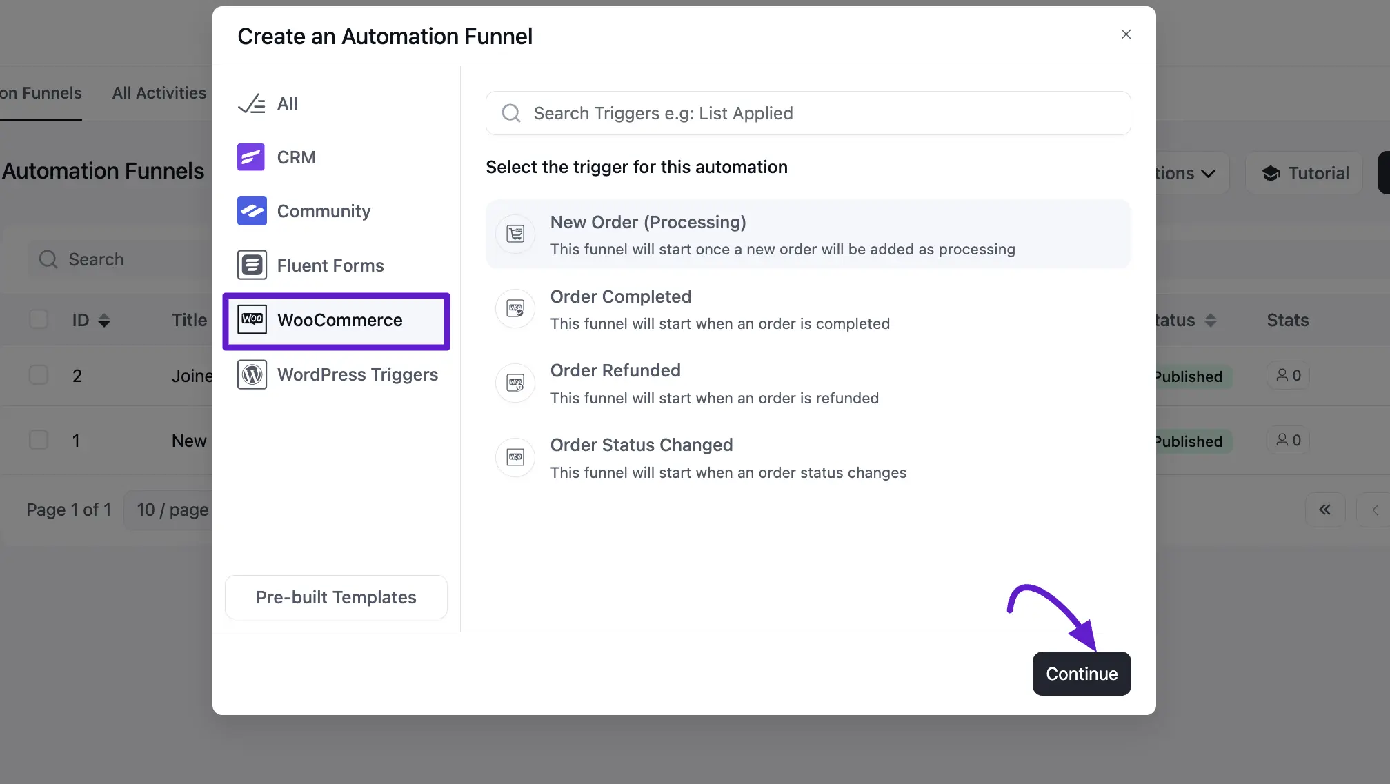 automations fluentcrm 1