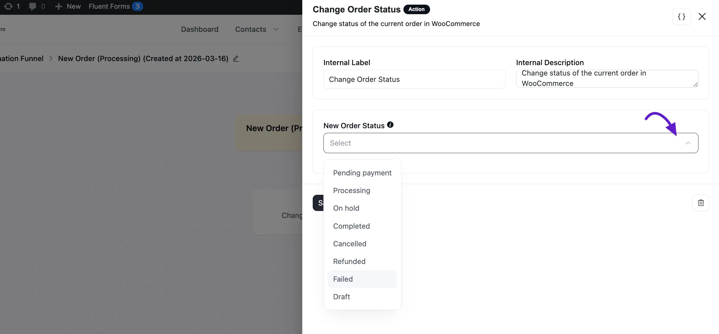 Change Order status