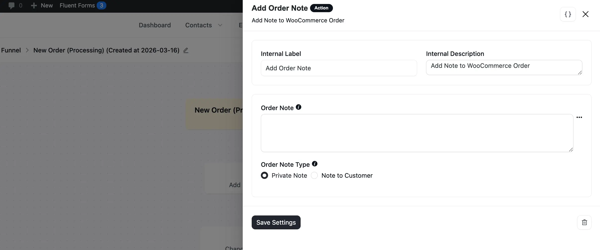 Add Order Note