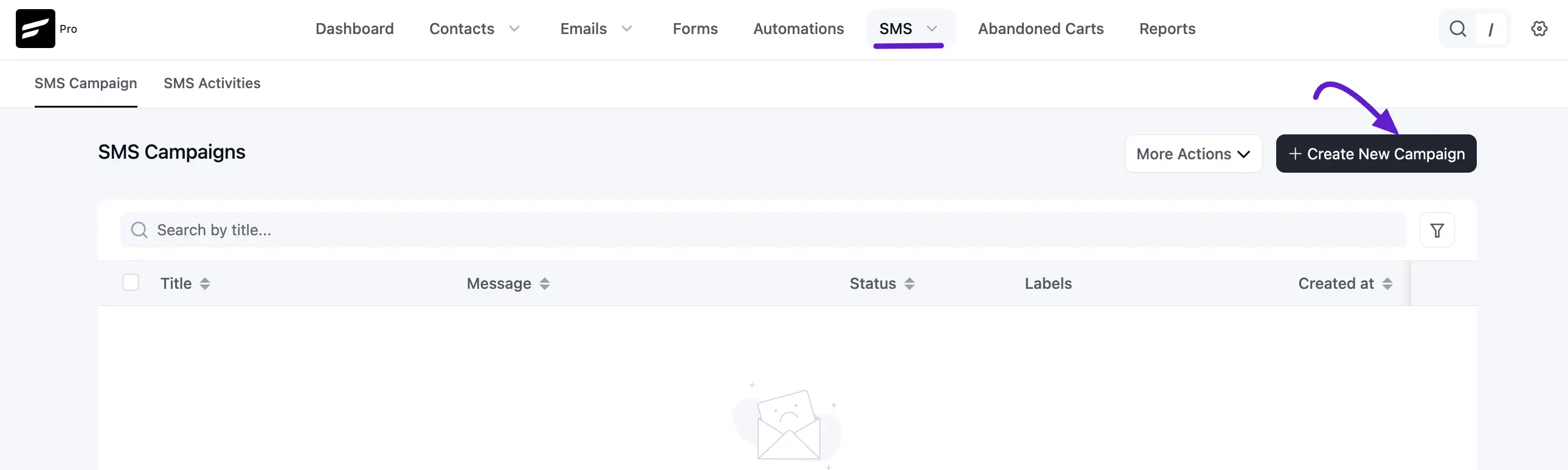 Create a new SMS Campaign