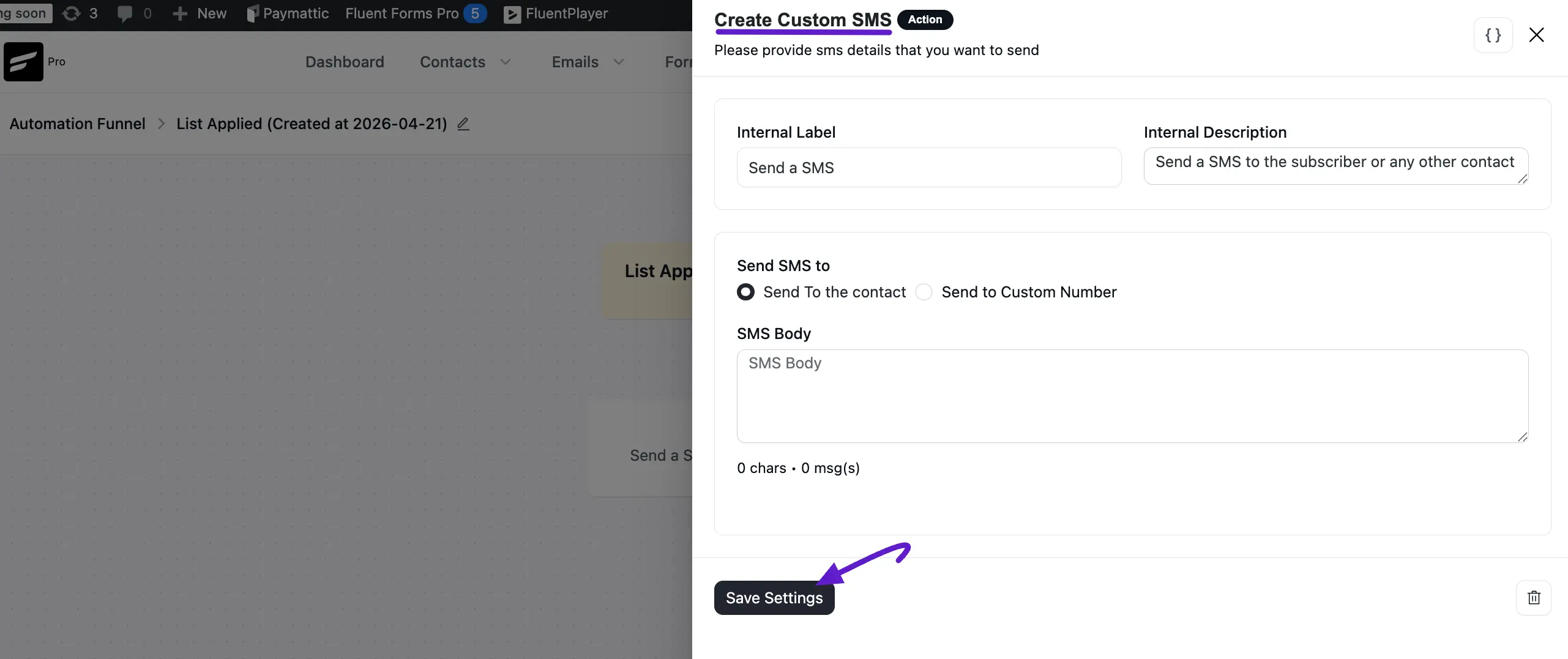Create Custom SMS